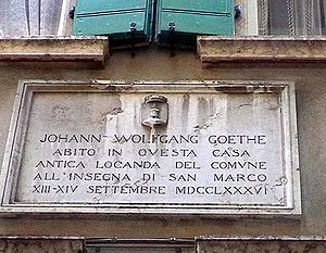 Gedenktafel Johann Wolfgang Goethe in Malcesine am Gardasee