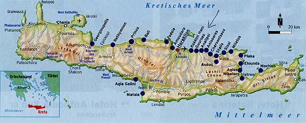 Landkarte Kreta